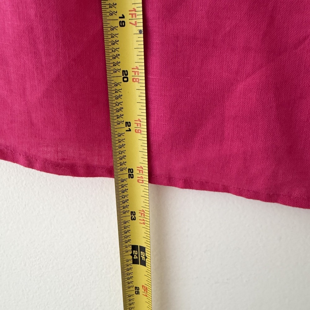 Y2K Fuchsia Linen Blend Rosette Applique Tank Top Petite Small Artsy Boho - Picture 4 of 6